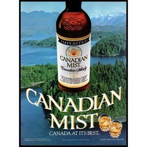1985 Canadian Mist Whisky Whiskey Vintage Print Ad Pacific Coast Rim Wall Art
